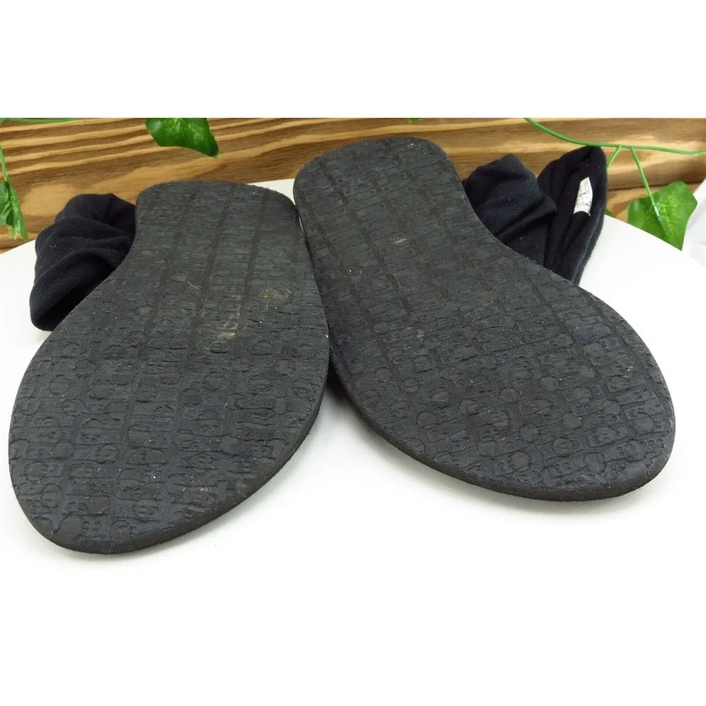 Sanuk Sz 8 M Black‎ Slingback Fabric Women Sandals